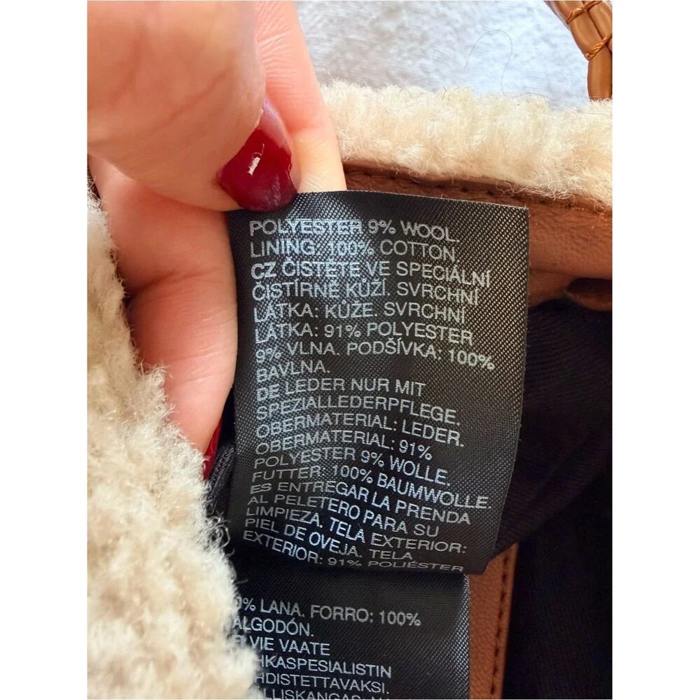 & other stories FLEECE BAG WITH LEATHER TRIM